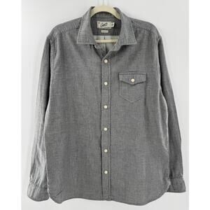 Grayers Mens Gray Gauze Double Cotton Shirt Button Down Large